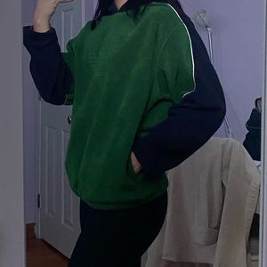 Navy Blue and Green Hoodie
